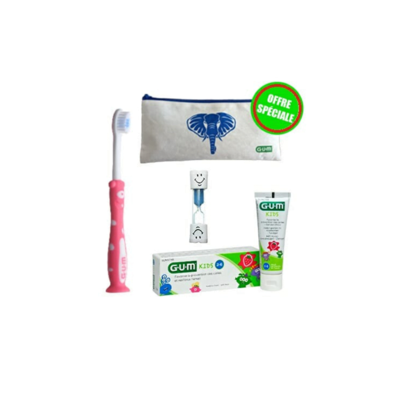 GUM DENTIFRICE KIDS+BROSSE A DENT 901 +SABLIER + TROUSSE