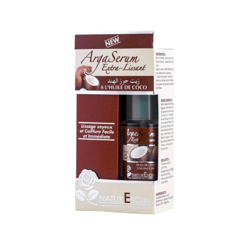NATURESOIN ArgaSerum Serum capillaire 50ml –Huile de coco